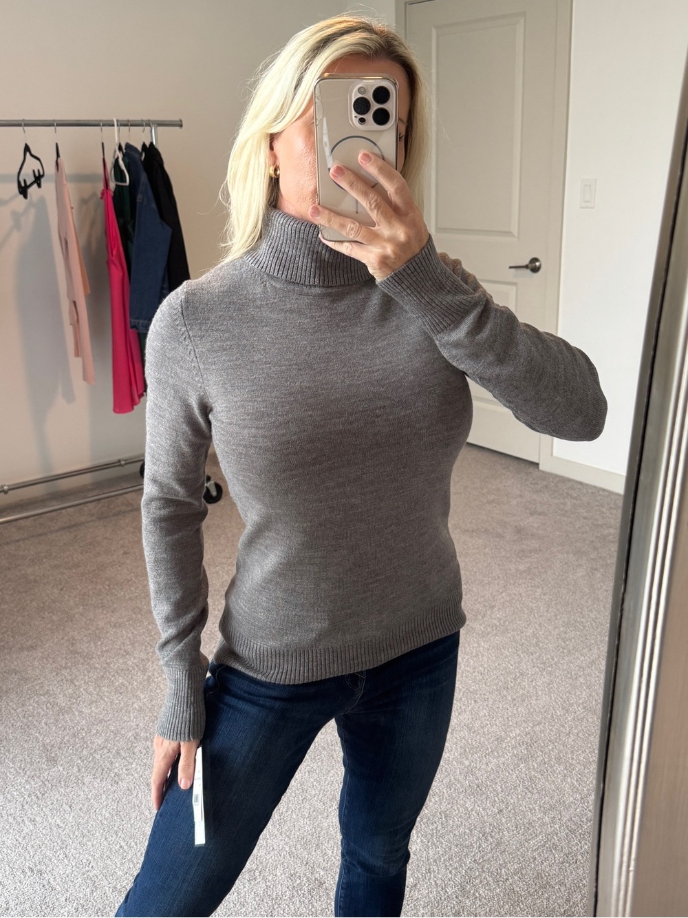 New French Connection Grey Turtleneck Sweater Medium NWT